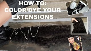 How To Color Curly Clip-In Hair Extensions Black  | Curly Hair