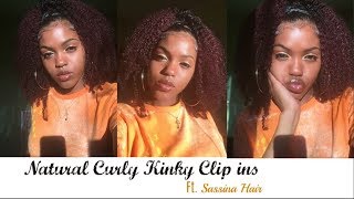 Naturally Curly Kinky Clip Ins Tutorial Ft  Sassina Hair Review