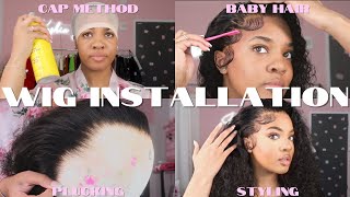 Start-To-Finish Wig Install  | Wig Cap, "Free" Plucking, Baby Hair, + Styling Ft. Ashimary