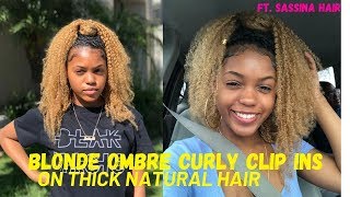 Blonde Ombre Kinky Curly Clip Ins Tutorial Ft  Sassina Hair