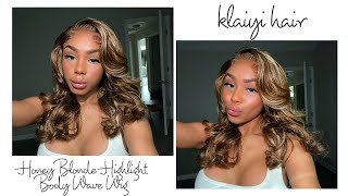 Big Curls & Soft Layers  Body Wave Highlighted Wig Install Ft Klaiyi