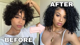 Kinky Curly Clip Ins Install + 6 Month Update | Hergivenhair | Short To Long