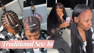 Traditional Sew-In Weave On Natural Hair | Side Part Invisible Install | #Ulahair