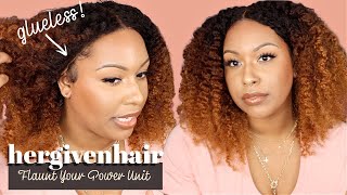 Kinky Curly Ombre Wig! | Glueless Install! | Flat Twist Style | + Coupon Code | Ft. Hergivenhair