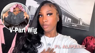 No Glue! No Lace! Body Wave V-Part Wig Install| Alipearl Hair