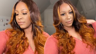 Affordable Fall Human Hair Wig! | Straight Ombre Lace Part Wig | Beauty Forever Hair