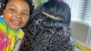 My 9 Year Old Daughter Installed Tape-Ins In My Type 4 Hair| Ywigs