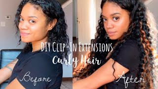 Diy Clip In Extensions For Curly Hair | Instant Highlights Using Extensions