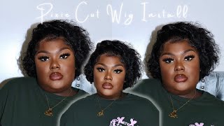 Installing Curly Pixie Cut Wig! Affordable Short Wig Ft. Joedir Lux *On Amazon* | Shanice J.
