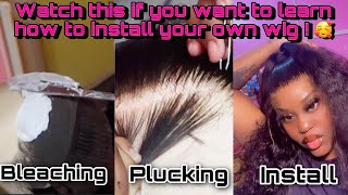 Full Beginners Wig Install Tutorial| Bleaching, Plucking And Install Ft  Wiggins Hair