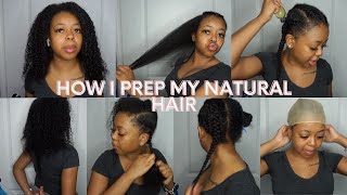 How I Prep My Natural Hair For Wig Installs | Flat Install | Fast Hair Growth