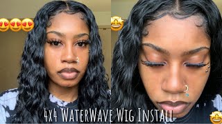 4X4 Closure Wig Install + Water Wave + Amazon Hair