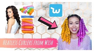 I Try Overnight Heatless Hair Curlers From Wish || Does It Really Work???