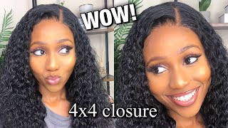 4X4 Deep Wave Wig Closure| Quick And Easy Plucking And Installation| Hd Lace Ft Angie Queen Hair