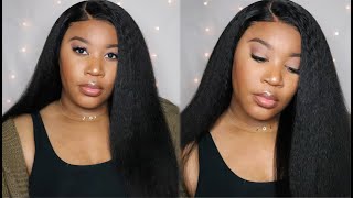Affordable Full Kinky Straight Hair | 13X4 Pre Plucked Lace Frontal Wig | Asteria Hair