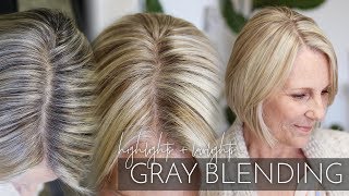 Blending Gray Hair With Highlights And Lowlights | My Partial Foiling Technique (Super Easy!)