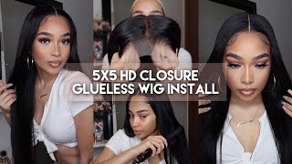 Melted 24 Inch 5X5 Hd Closure Wig Glueless Install For Beginners | Unice Hair
