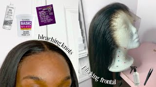 How To Customize A Frontal Wig! Bleaching Knots & Plucking! Ft. #Iseehairaliexpress