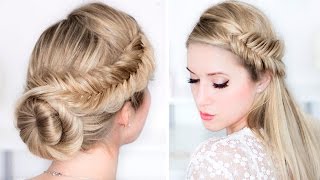 Prom/Wedding/Party Hairstyles ★ Easy Day To Night Udpo ★ Fishtail Braid Updo Hair Tutorial