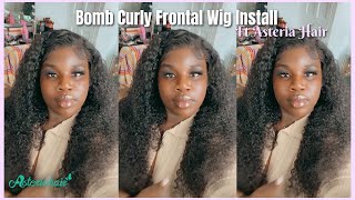Bomb Curly Hd Lace Frontal Wig Install & Review *Voiceover* Ft Asteria Hair | Ms Angeline Kors