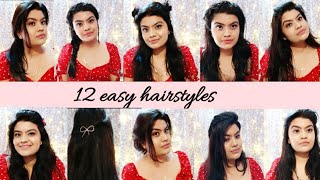 12 Easy/Simple Heatless Hairstyles For School, Work,Summer, Beginners In 6 Min❤️Style Fine Hair