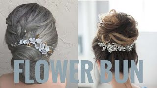 Flower Bun Hairstyle | Wedding Party  |  Simple Easy Method&  Accessory At Home