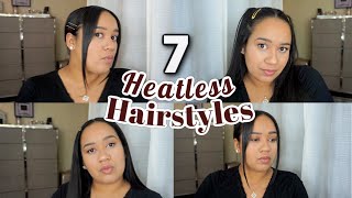 7 Easy Heatless Hairstyles For School/Work || Yoseilymaria