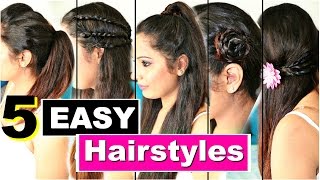 5 Easy Heatless Hairstyles | Quick College Hairstyles | Shrutiarjunanand