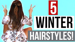 5 Easy & Cute Winter Hairstyles! | Krazyrayray