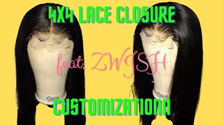 Beginner Friendly Plucking 101 || 4X4 Lace Closure Straight Wig Feat. Zwjsh