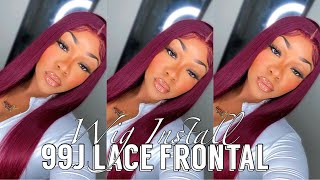 Must Have 24Inch 99J Lace Frontal Wig  | Customize, Plucking, + Styling | Ft. Unice Hair