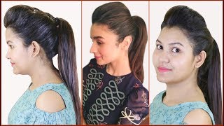 #1Trick High Ponytail With Puff Hairstyle & Everyday Heatless Hairstyles