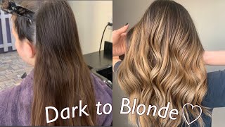Hand Painted Balayage Ombre! Technique ( Dark To Blonde )Tutorial
