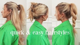 60 Second Hairstyles / 9 Quick And Easy Hairstyles Perfect For Work, School