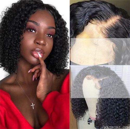 Short curly lace front wigs