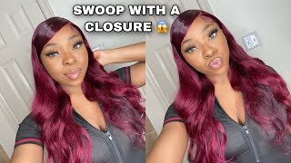 Sleek Side Swoop Using A 5X5 Closure! | Ft. Tinashe Hair