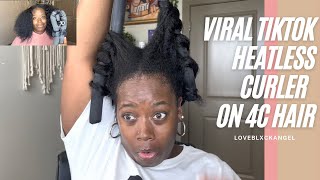 Trying The Viral Tiktok Heatless Curler On 4C Hair | Dose It Work!?!