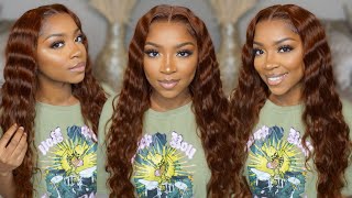 New Color Reddish Brown Lace Front Wig Install Ft Unice Hair