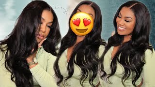 How To: Bombshell Body Waves Closure Wig Install +Layers, Lace Melt Ft. Hurela Hair