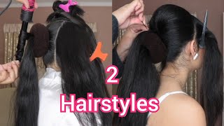 2 Peinados Recogidos Fáciles Cabello Largo | Semirecogidos | Easy Hair Style For Medium Or Long Hair
