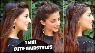 1 Min Cute & Easy Everyday Hairstyles For School, College, Work / Alia Bhatt / Indian Hairstyles