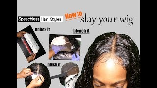 How To Slay Your Lace Wig! Unboxing, Bleaching, Plucking, Elastic Band Method!