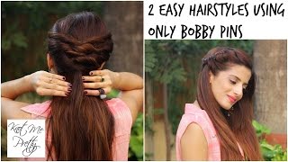 2 Quick And Easy Twist Hairstyles For School, College, Work/ Indian Hairstyles For Medium/Long Hair