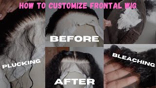 How To Customize Frontal Wig (Bleaching+ Plucking+Styling)| Xanthe Naomi