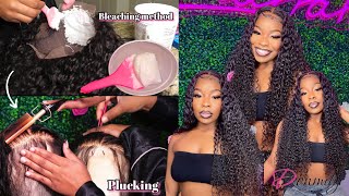 How To Customize And Install 5X5 Closure Wig |Bleaching + Plucking *Very Detailed* Donmily Hair