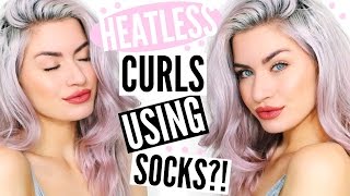 Heatless Overnight Curls With Socks! | Lyssryann