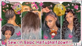 *No Leave Out Hair Tutorial*Sew-In Halfuphalfdown + Side Swoop | Ft. #Ulahair Review