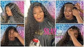 Easy 6X6 Lace Closure Water Wave Wig Install | Soft Crimps| Tinashe Hair