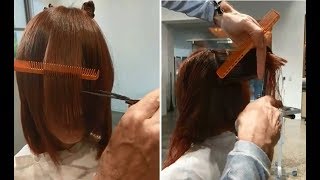 How To Cut A Layered Bob Haircut Tutorial