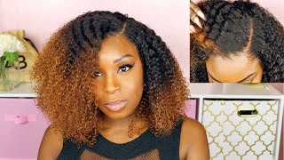 Natural Coily/Curly Ombre 13*6 Swiss Lace Wig Install | Preplucked & Perfectly Bleached Hergivenhair
